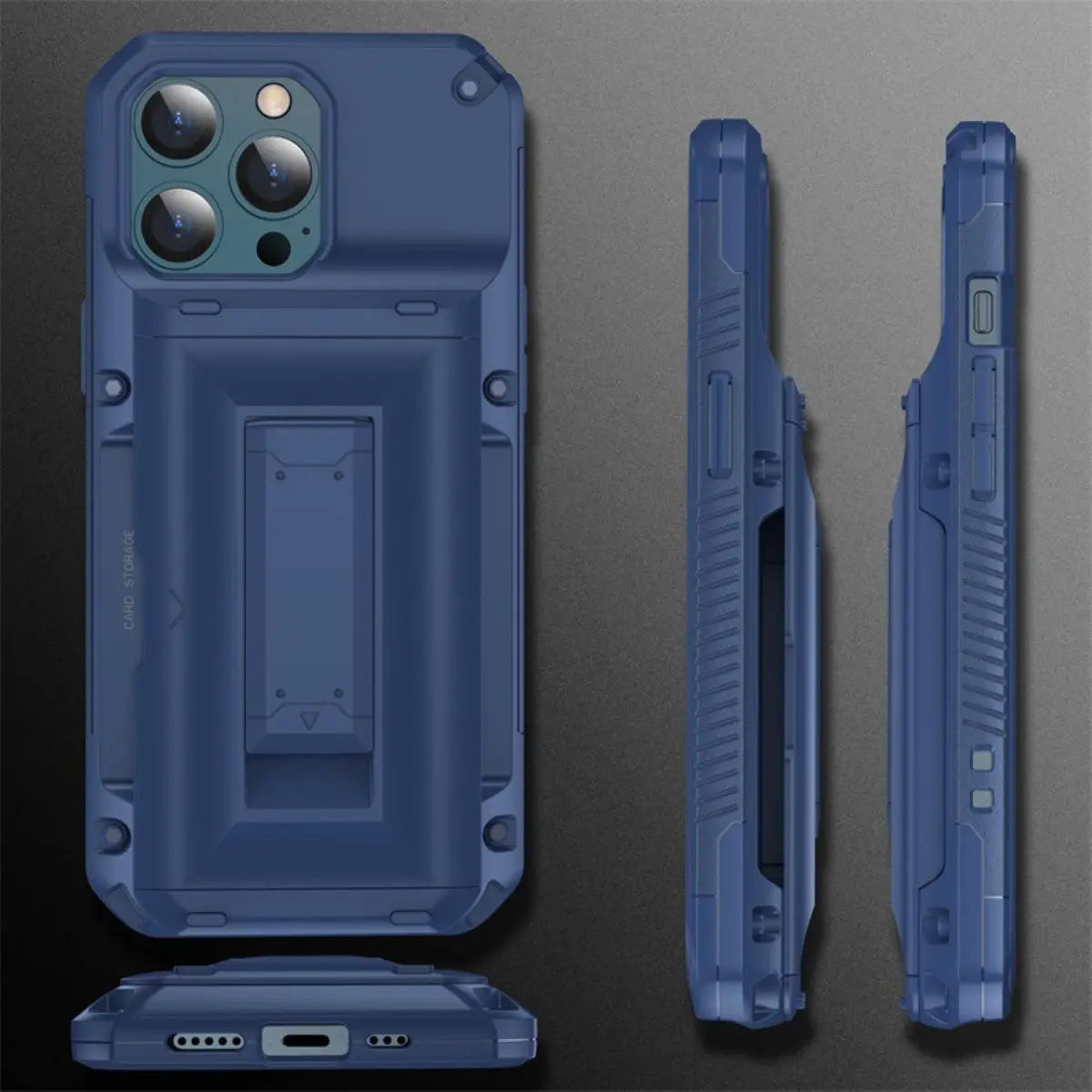 Rugged case with 4 cards slot & Kickstand shockproof case