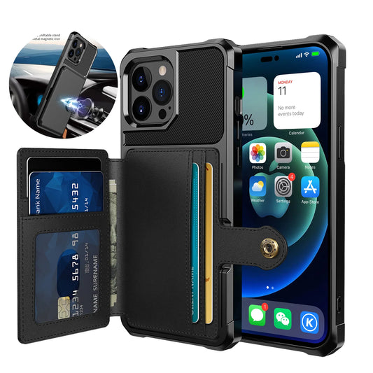 Super Protective Magnetic Case with Cards Slot