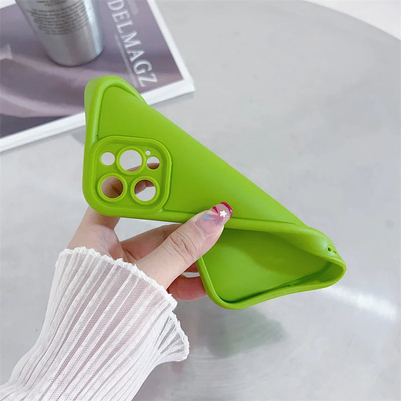 Cute Candy Color Matte Silicone case with camera Lens Protection