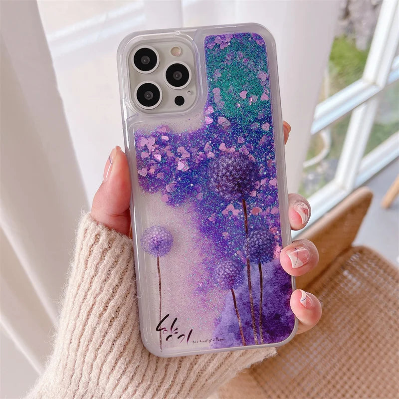 Glitter Butterfly Flower Unicorn Case