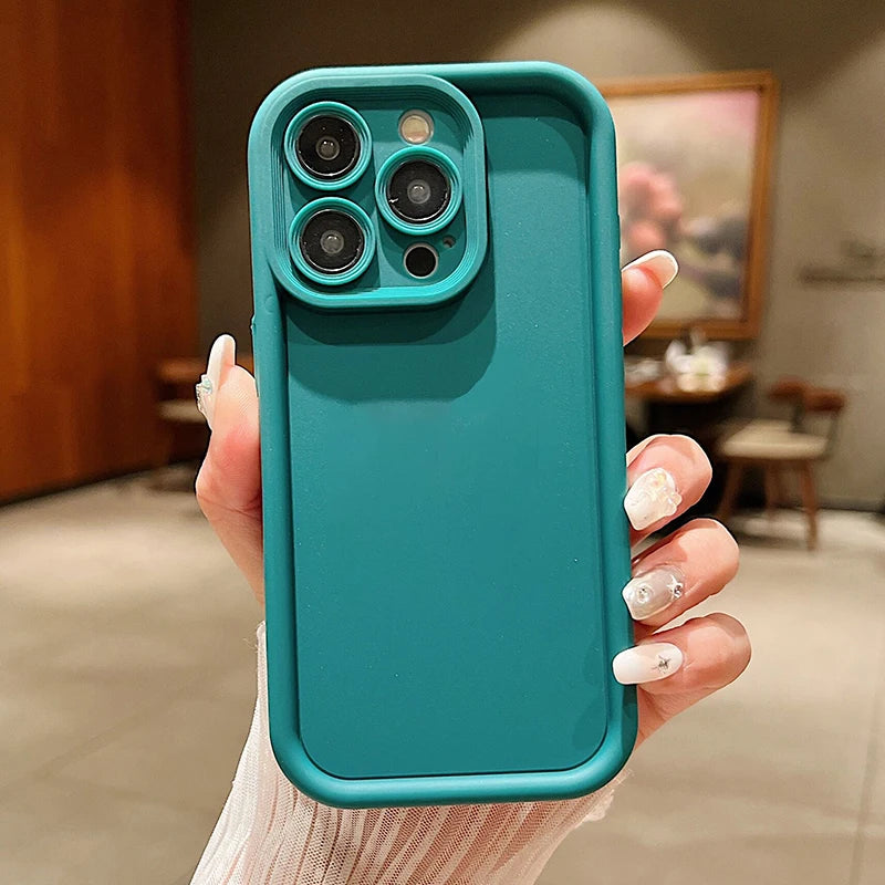 Cute Candy Color Matte Silicone case with camera Lens Protection