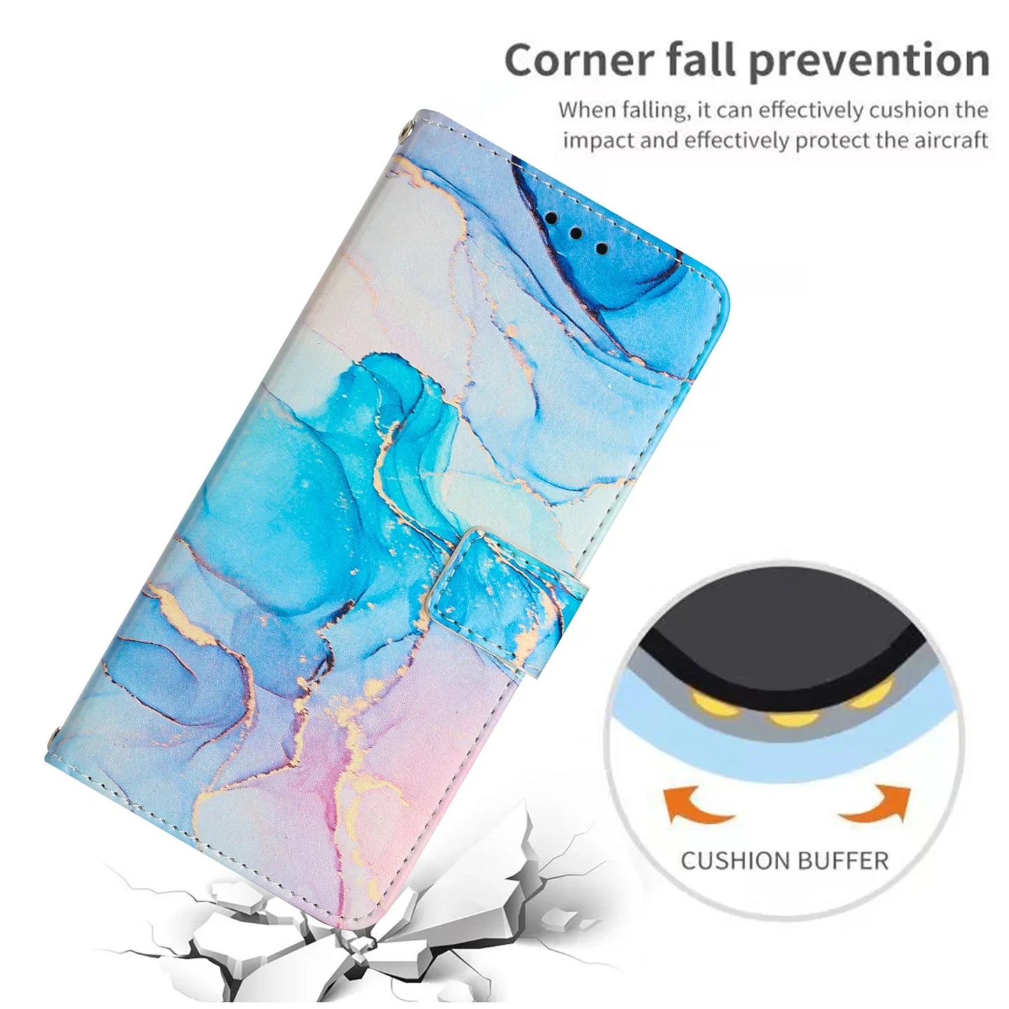 Luxury Marble Flip Leather Wallet Case