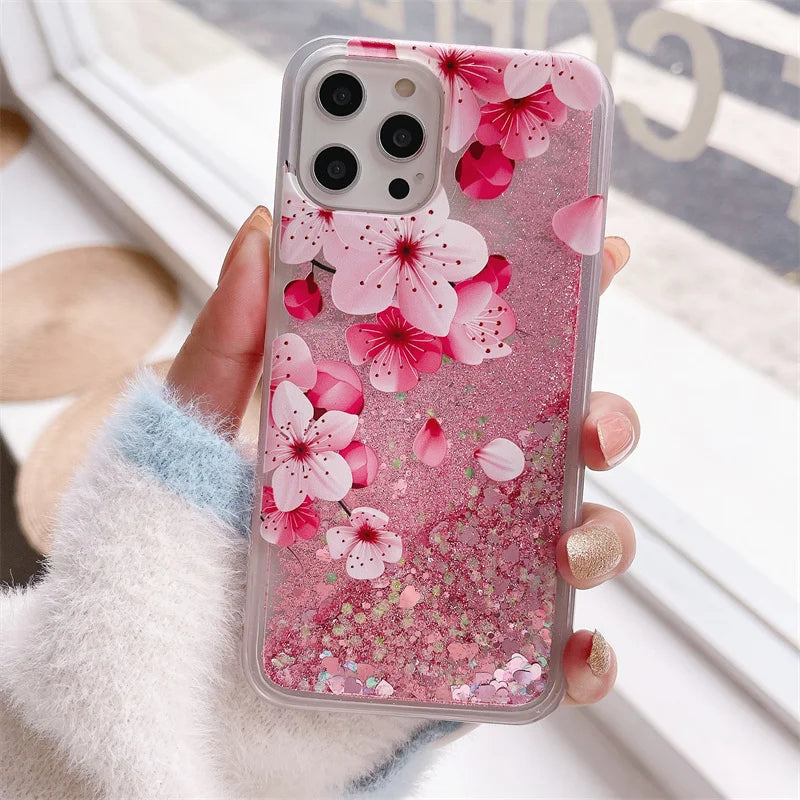 Glitter Butterfly Flower Unicorn Case