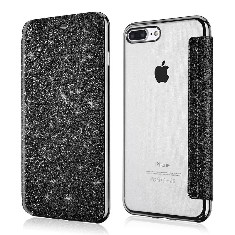 Luxury Glitter Leather Flip Wallet Case