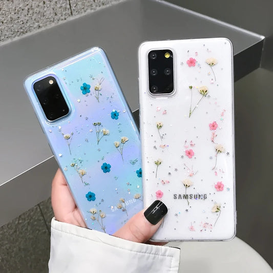 Dried Real Flower Pattern Case