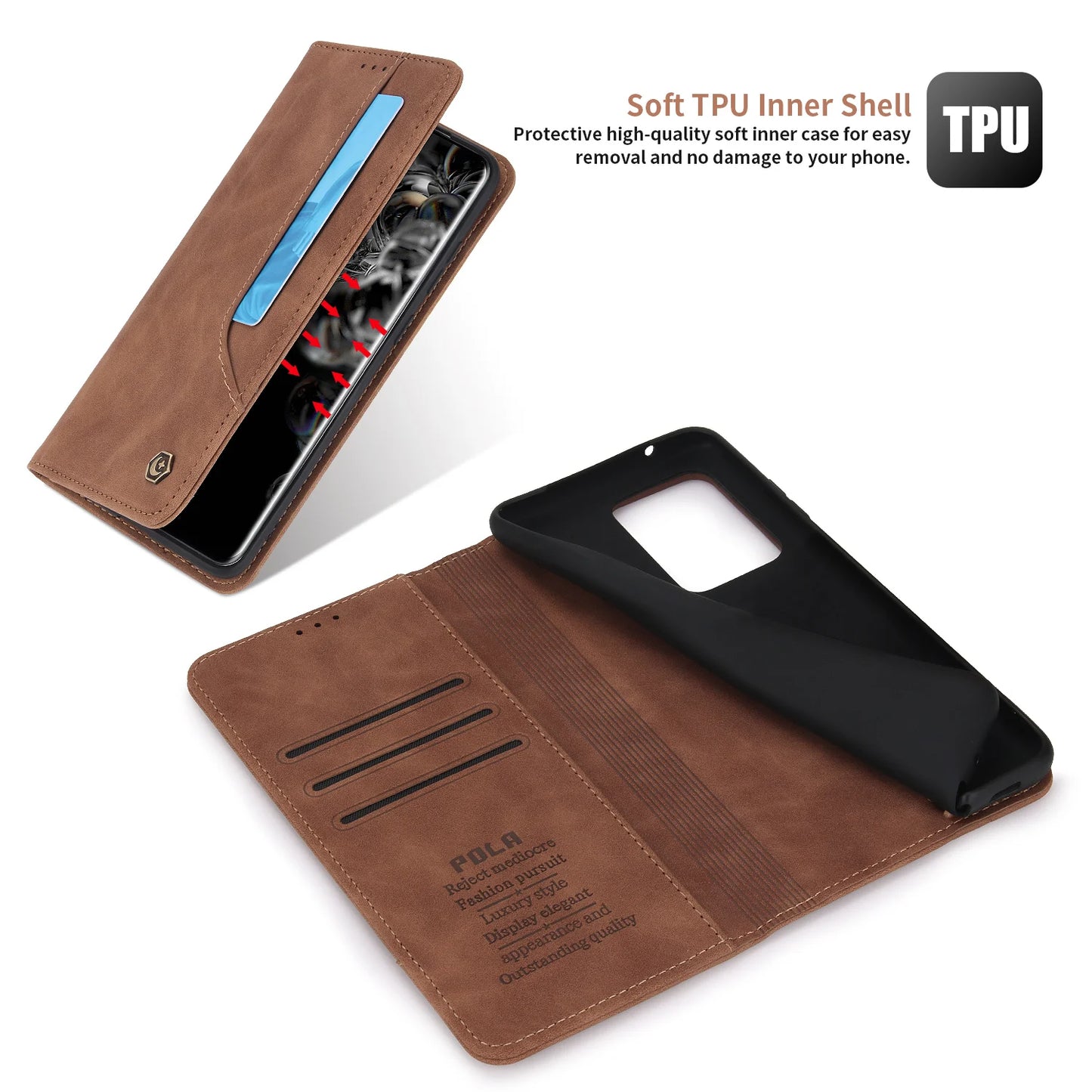 Flip Leather Magnetic case with Card Holder