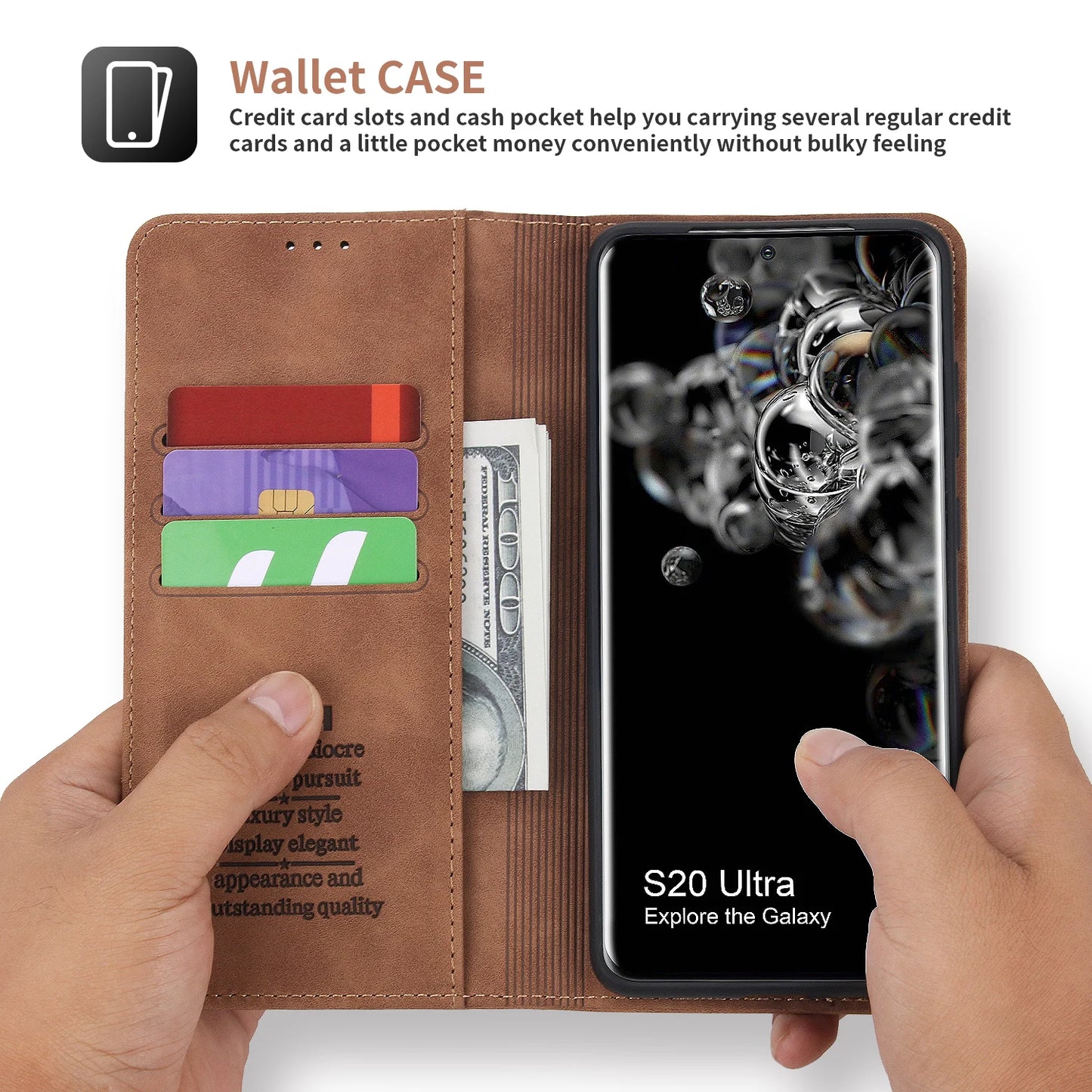 Flip Leather Magnetic case with Card Holder