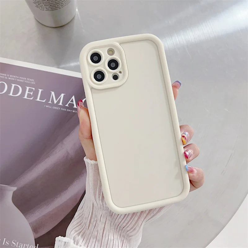 Cute Candy Color Matte Silicone case with camera Lens Protection