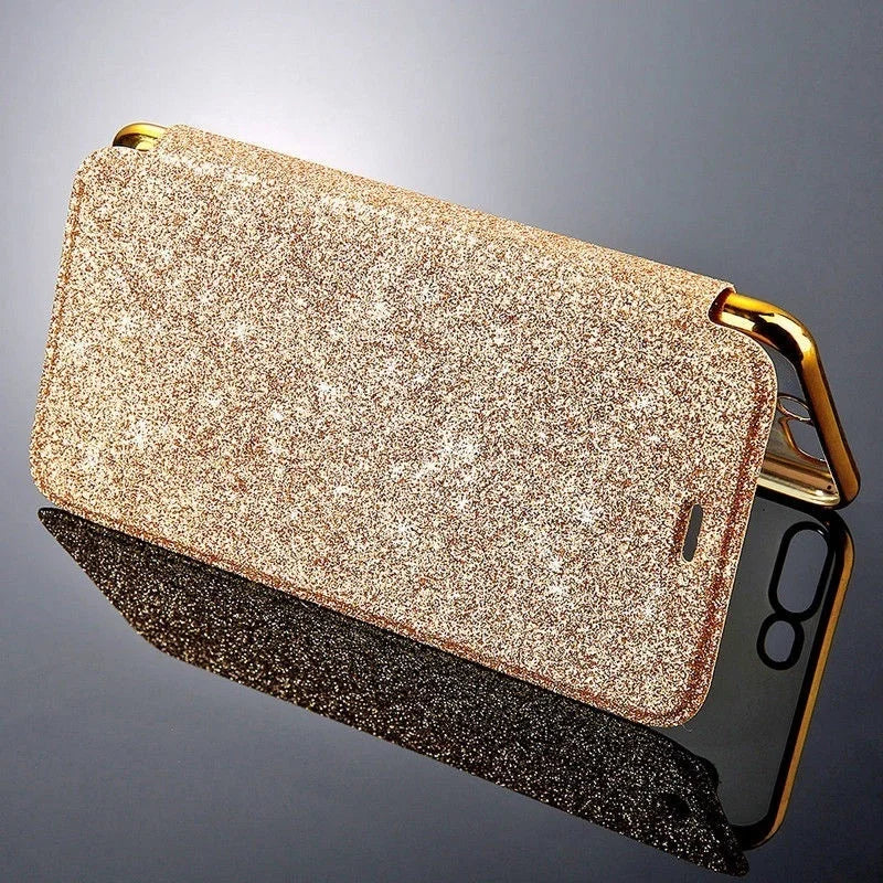 Luxury Glitter Leather Flip Wallet Case