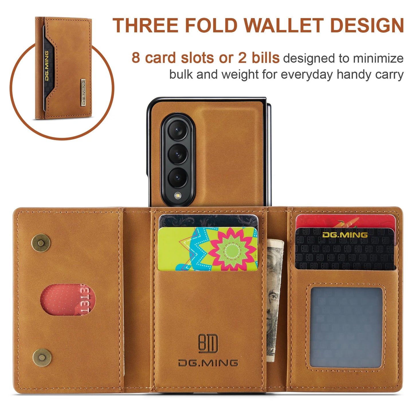 Z Fold 2 in 1 Detachable Leather Cards Holder Wallet Case