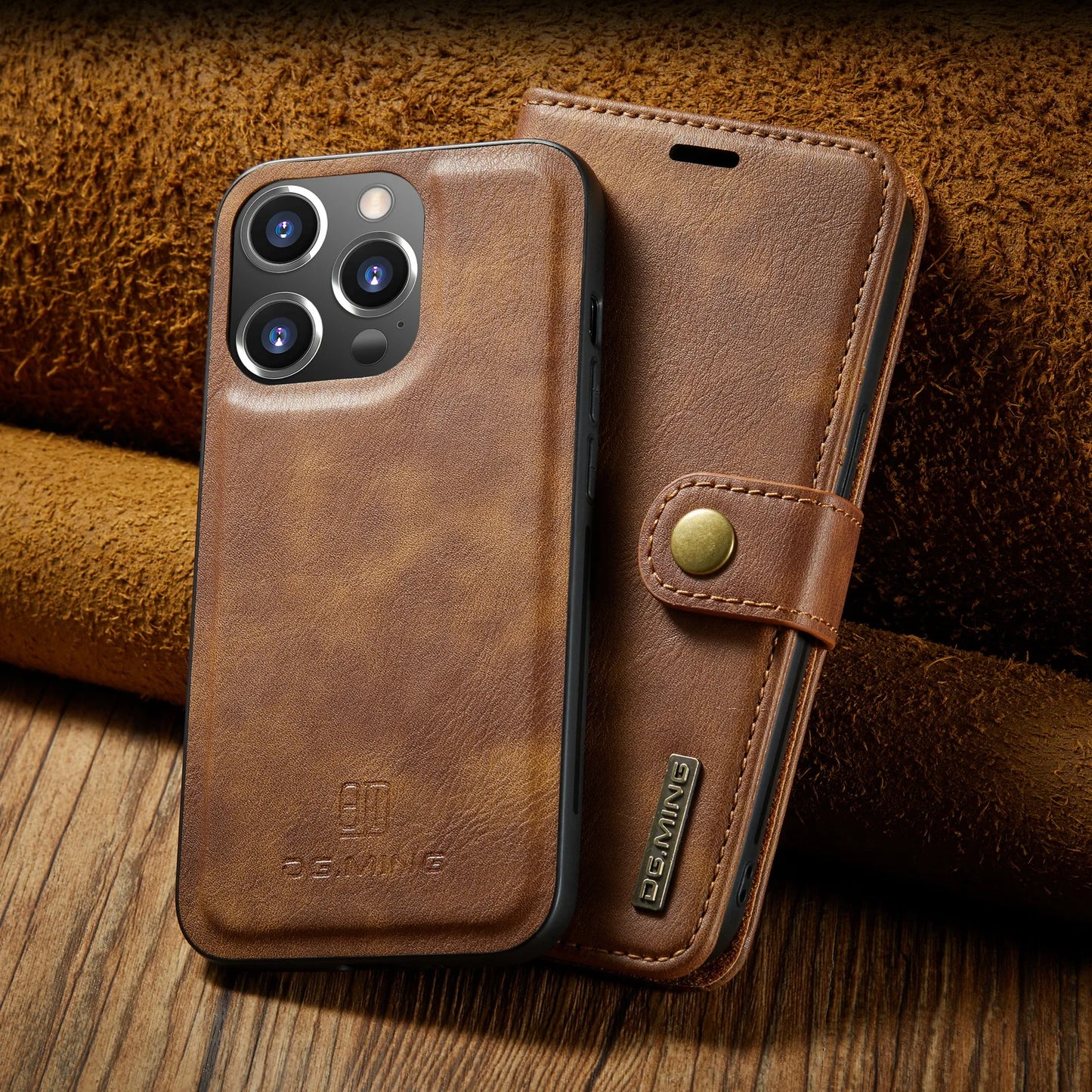 Detachable Magnetic Leather Wallet Phone Case