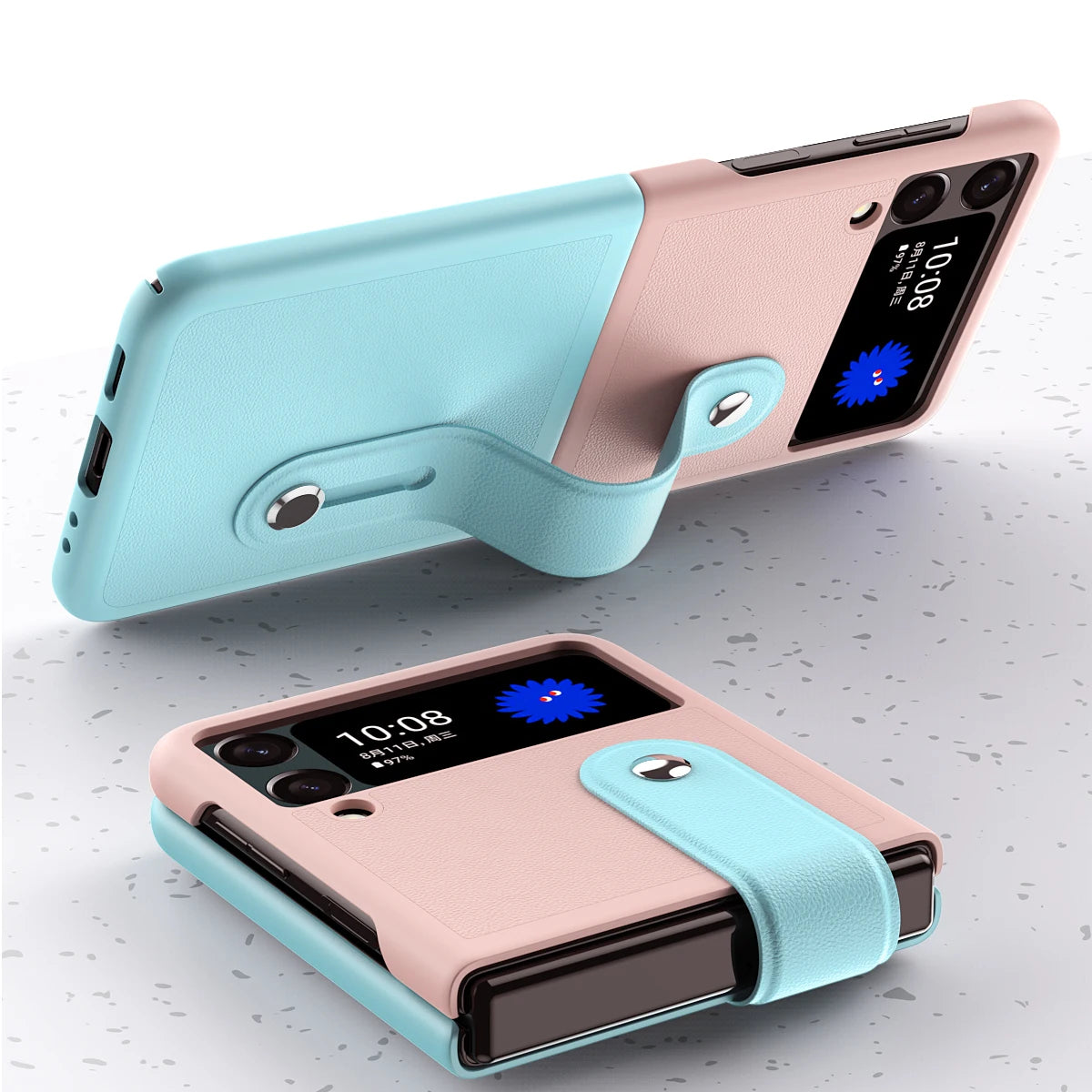 Z Flip 5 Newest Style Wristband Leather Phone Case