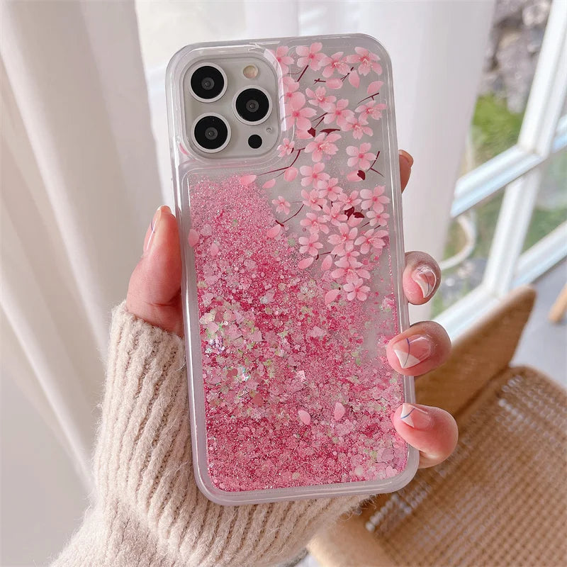 Glitter Butterfly Flower Unicorn Case