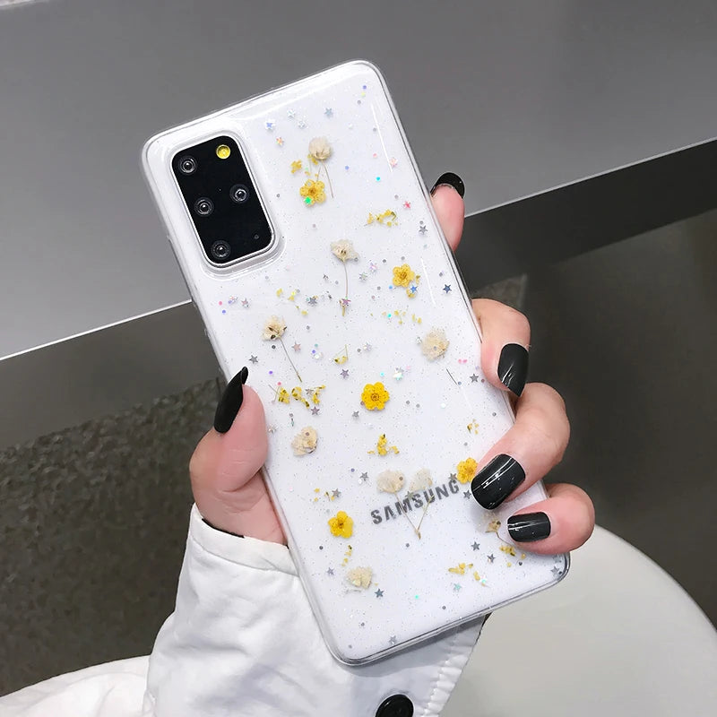 Dried Real Flower Pattern Case