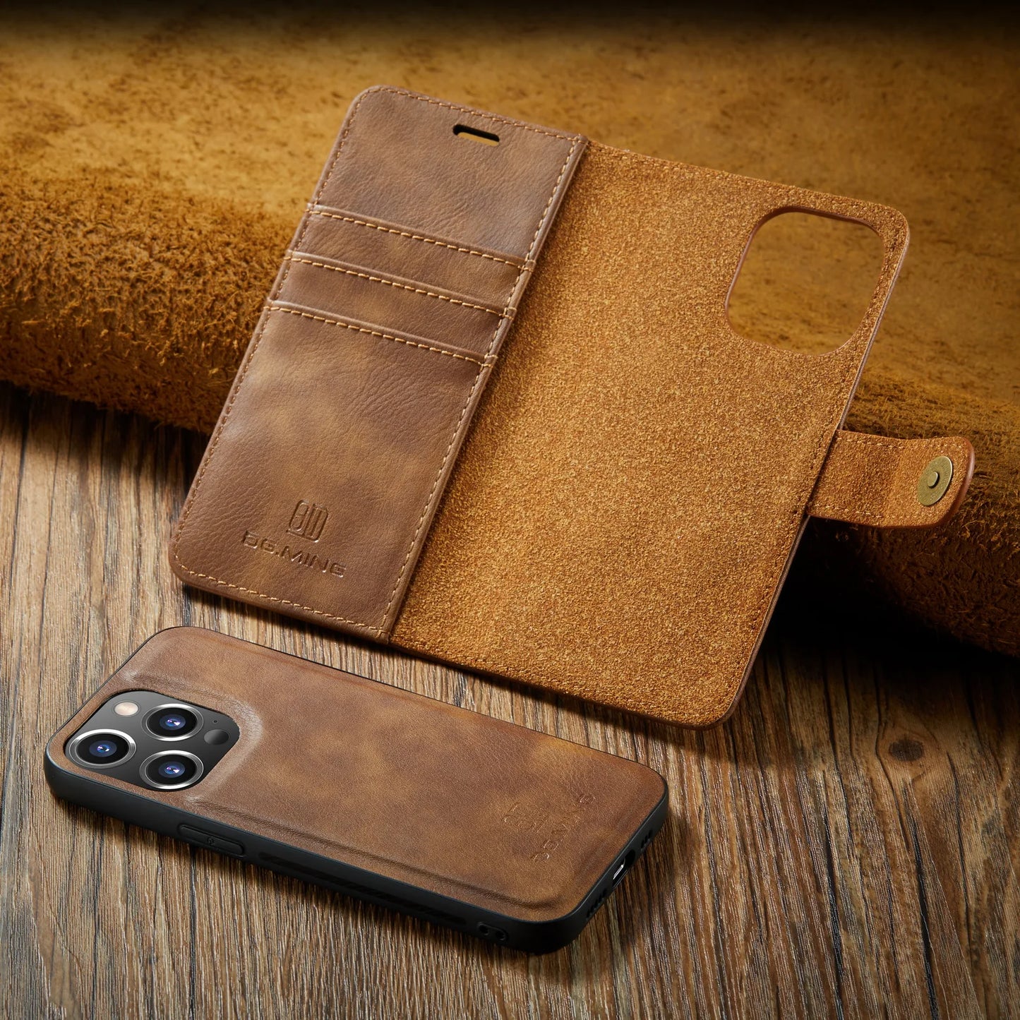 Detachable Magnetic Leather Wallet Phone Case