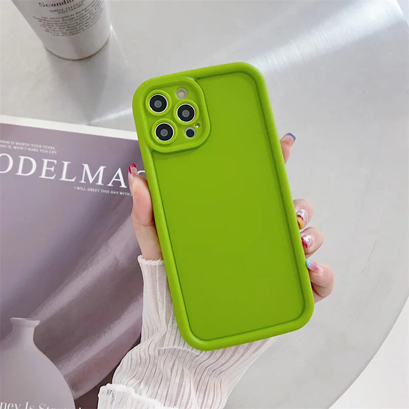 Cute Candy Color Matte Silicone case with camera Lens Protection