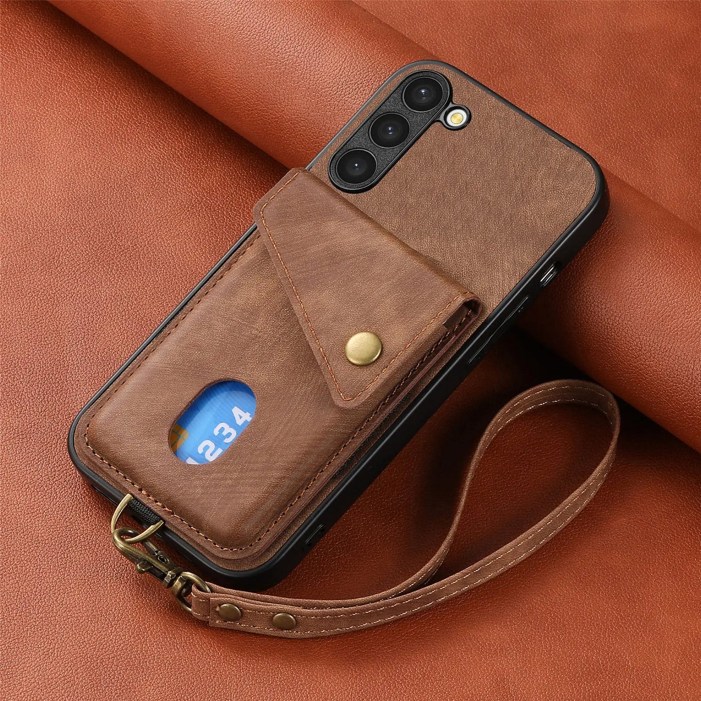 Retro Leather Case with card holder at back