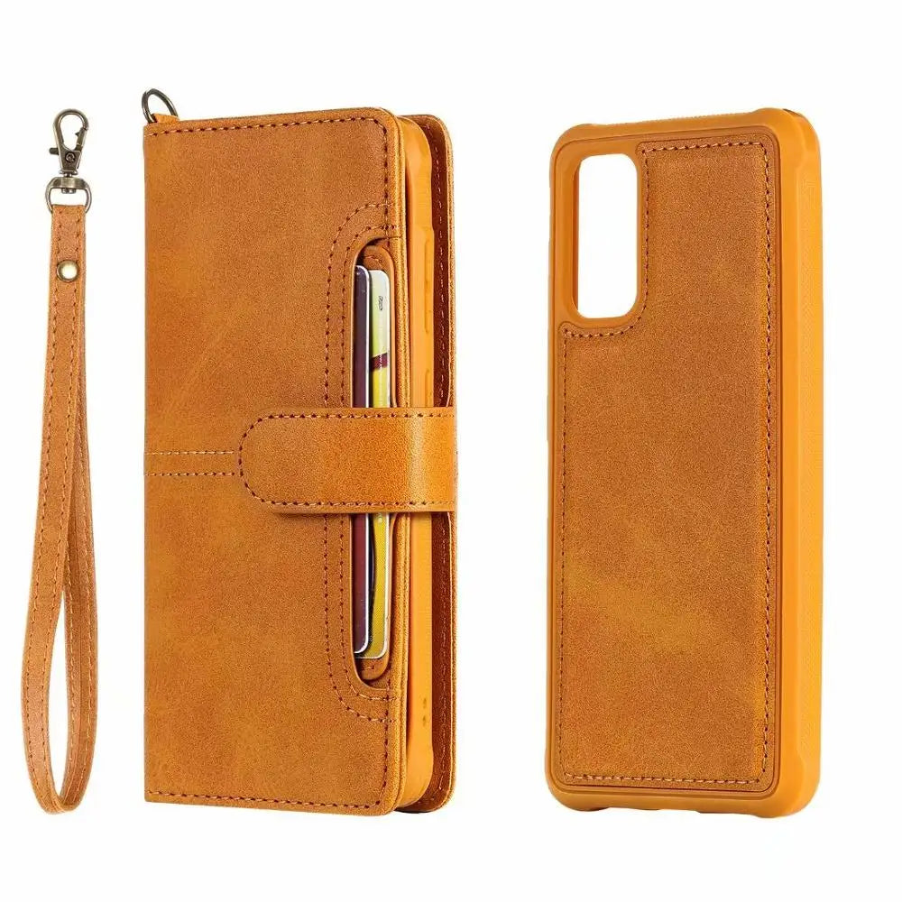 Protective Flip Wallet Detachable Leather Case