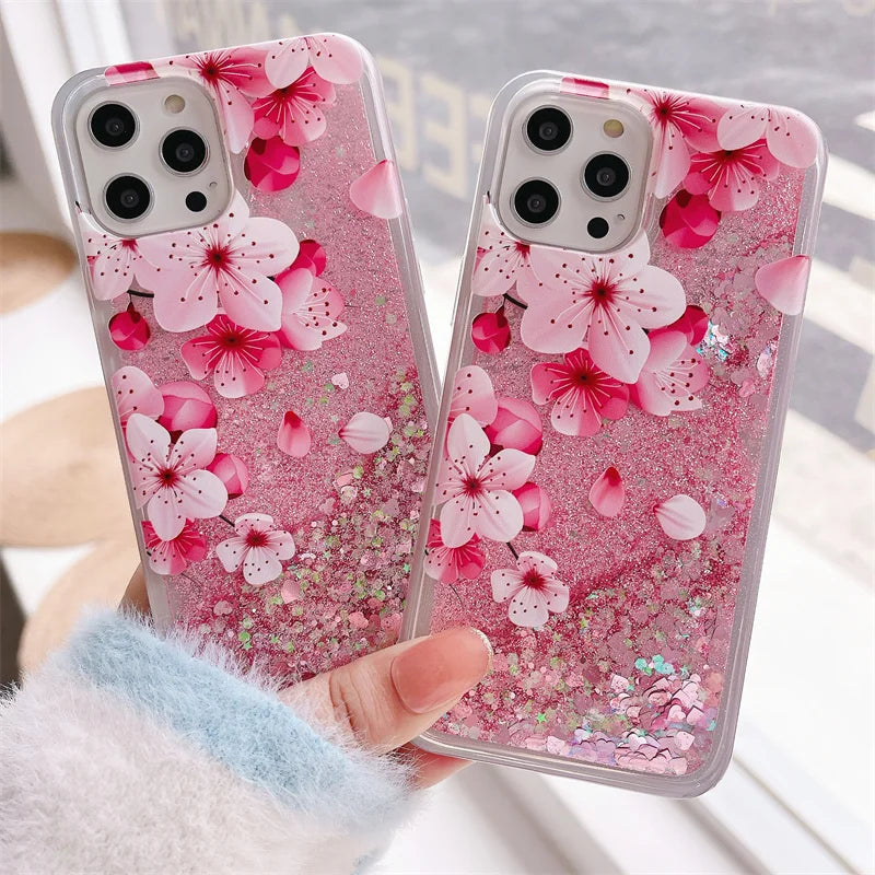 Glitter Butterfly Flower Unicorn Case