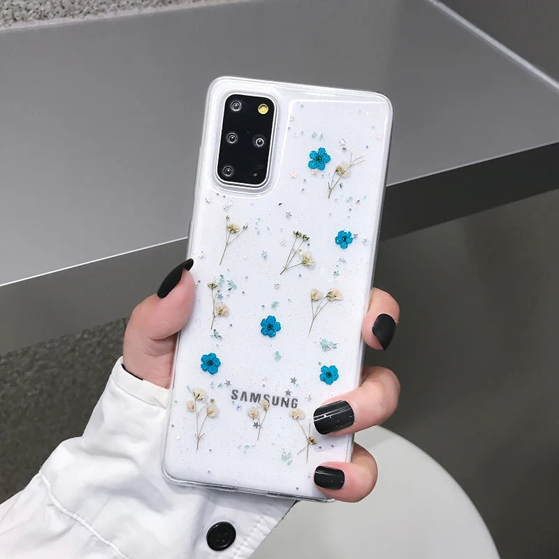 Dried Real Flower Pattern Case